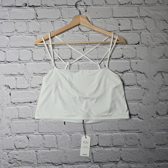 Express Tops - Express Body Contour Smooth White Cropped Strappy Back Tank Top Cami New Size XL
